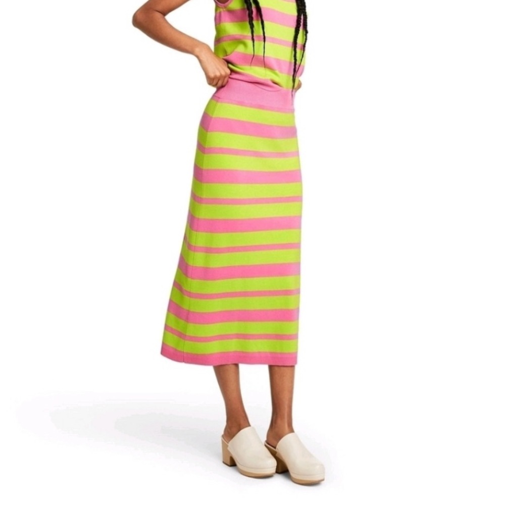 Victor Glemaud Neon Midi Skirt